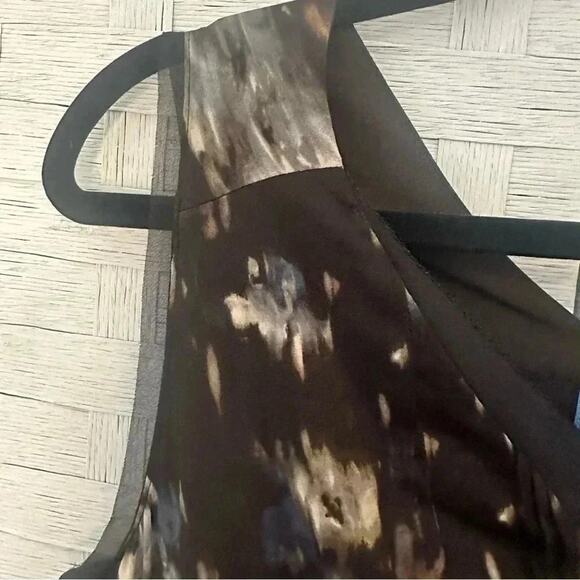 Simply Vera Vera Wang Black Abstract Flower sleeveless Dress asymmetrical - Picture 2 of 6